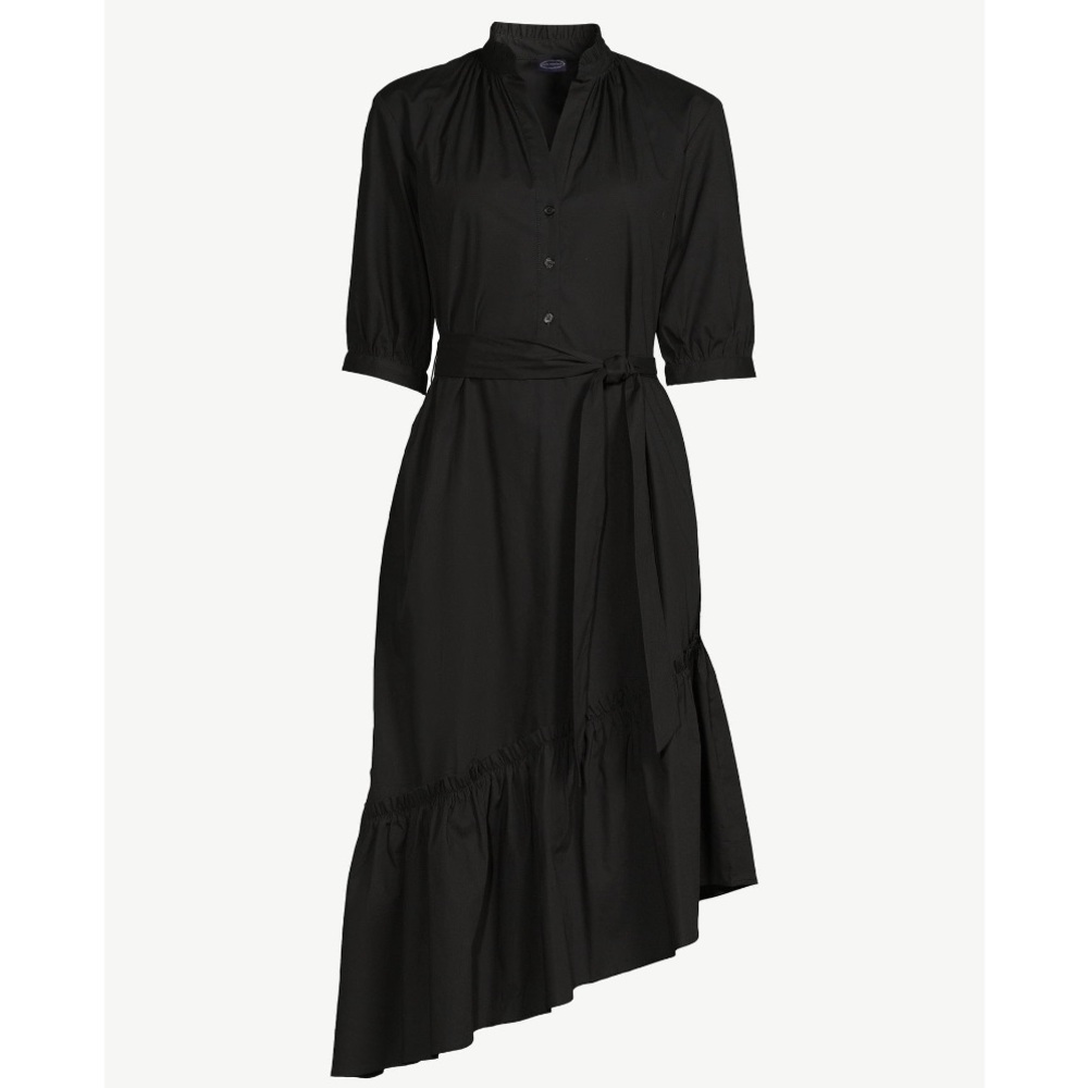 NWT Scoop asymmetrical Midi Dress Black Medium